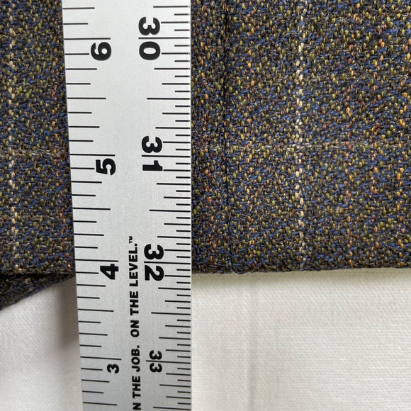 Vinceli Mens Lambswool Blazer Brown Blue Plaid Check Suit Jacket Size L 42 Italy - Picture 6 of 11